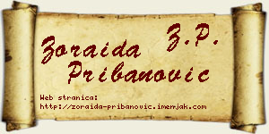 Zoraida Pribanović vizit kartica
